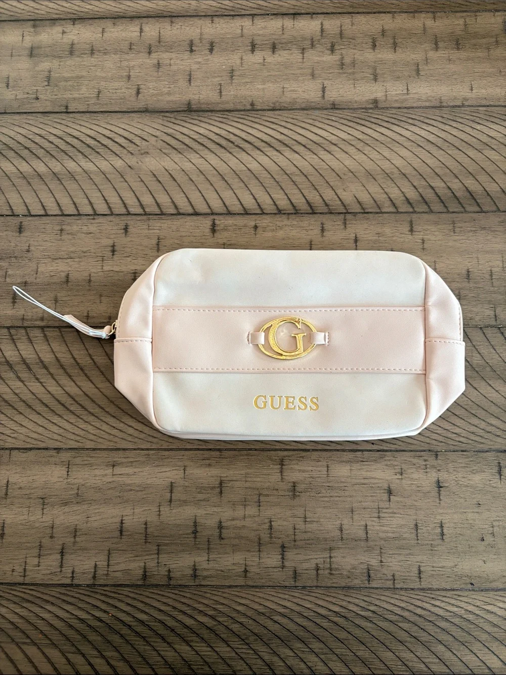 GUESS Pink Cosmetic Case with Gold Logo